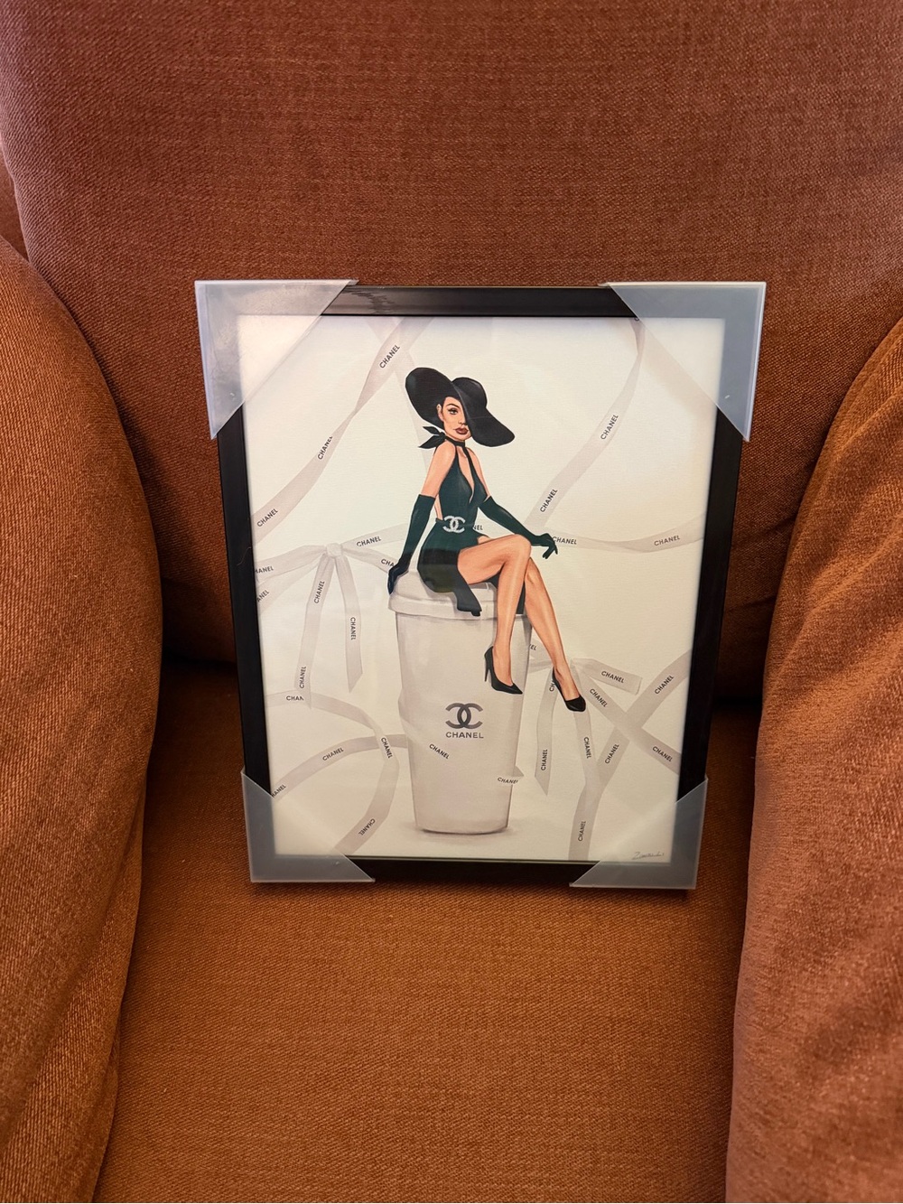Fashion Illustration Print with Black & Cream Palette